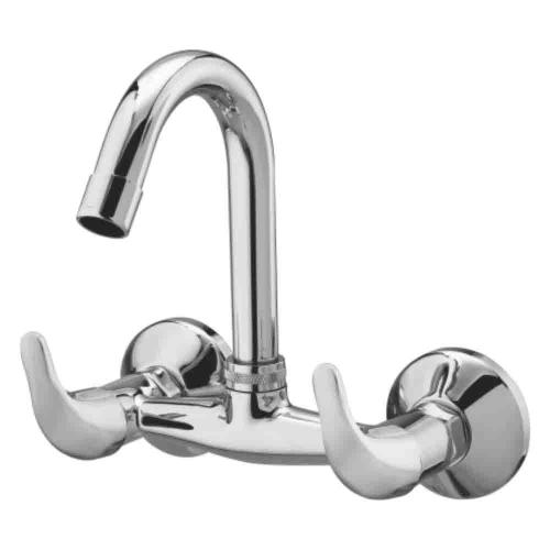 Sink mixer wall mounted with swinging spout  Chrome